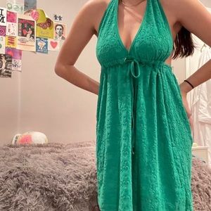 green terri cloth dress